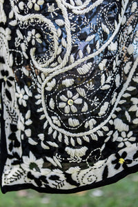 Embroidered Shawl Black